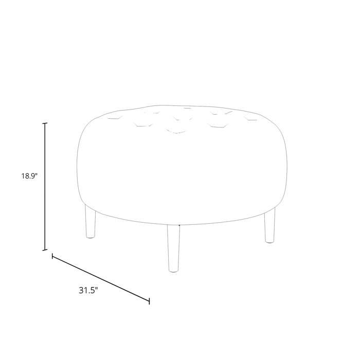 Geo 31.5" Wide Velvet Tufted Round Cocktail Ottoman & Reviews AllModern